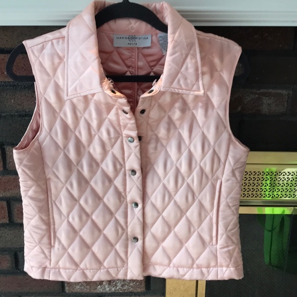 Quilted Satin Vest with removable fur collar‼️ - Picture 2 of 2